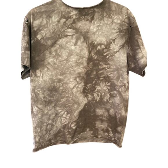The Mountain Happy Dog Distressed Women's T-Shirt Medium Dark gray tie dye - Picture 2 of 5
